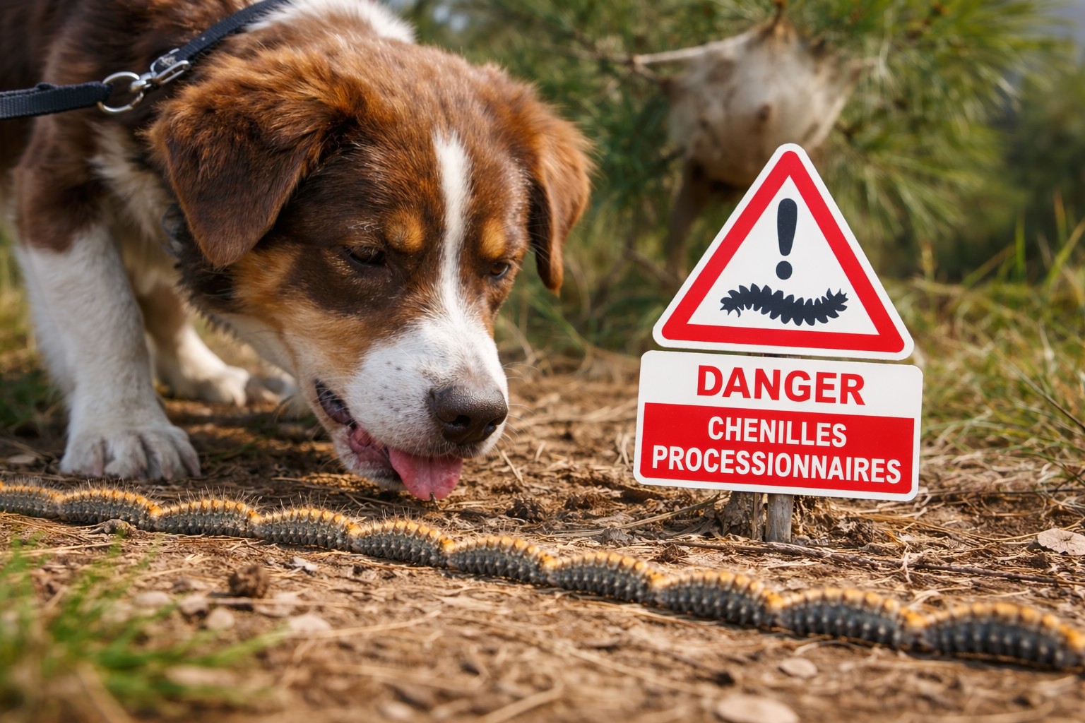 Chenilles processionnaires et chien : le danger à connaître au printemps.